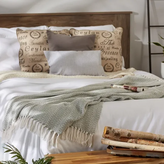 Kirkland's Home Artichoke Herringbone Fringe Throw- Blankets & Throws