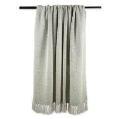 Kirkland's Home Artichoke Herringbone Fringe Throw- Blankets & Throws