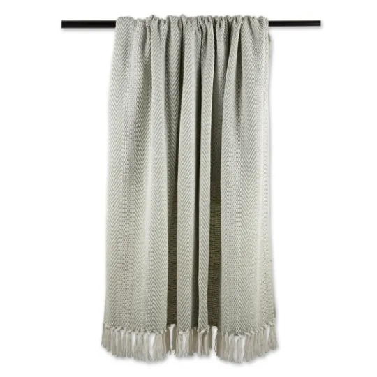 Kirkland's Home Artichoke Herringbone Fringe Throw- Blankets & Throws
