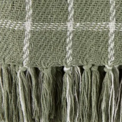 Kirkland's Home Artichoke Plaid Fringed Throw- Blankets & Throws