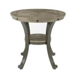 Kirkland's Home Ash Round Nailhead Side Table- Accent & End Tables