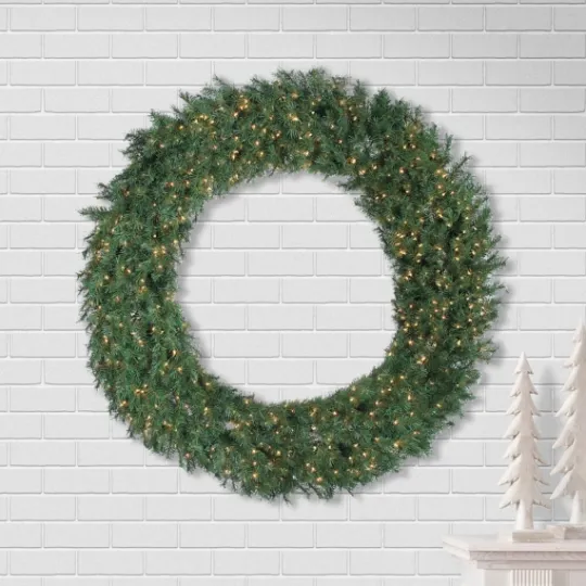 Kirkland's Home Aspen Spruce Warm White Pre-Lit Wreath, 60 In.- Wreaths