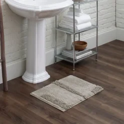 Kirkland's Home Asymmetrical Cotton Bath Mat, 34 In.- Bathroom Rugs