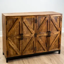 Kirkland's Home Austin Warm Wood Farmhouse Cabinet- Cabinets & Sideboards