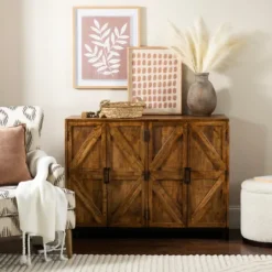 Kirkland's Home Austin Warm Wood Farmhouse Cabinet- Cabinets & Sideboards
