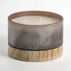 Kirkland's Home Autumn Oak And Musk Triple Wick Jar Candle- Candles