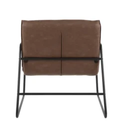 Kirkland's Home Axel Espresso Leather Industrial Accent Chair- Accent Chairs
