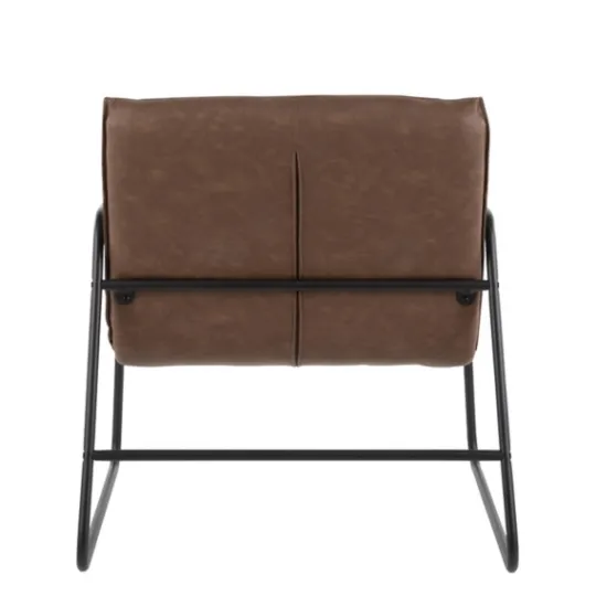 Kirkland's Home Axel Espresso Leather Industrial Accent Chair- Accent Chairs