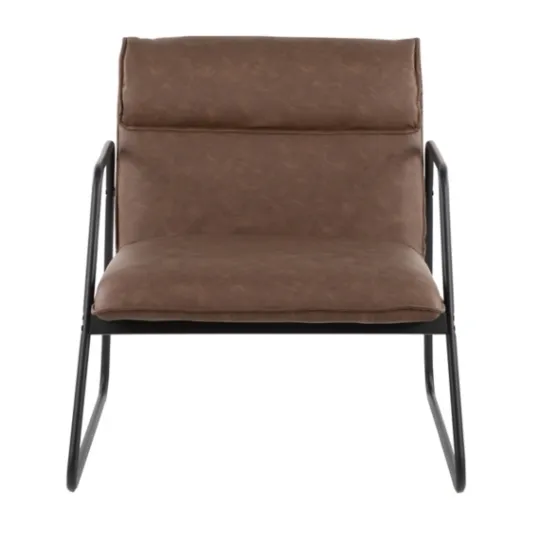 Kirkland's Home Axel Espresso Leather Industrial Accent Chair- Accent Chairs