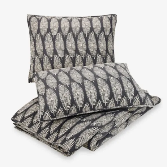 Kirkland's Home Ayesha Curry Black And White Leaf Queen Quilt Set- Quilts