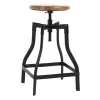 Kirkland's Home Backless Mango Wood Adjustable Bar Stool- Bar Stools & Counter Height Stools