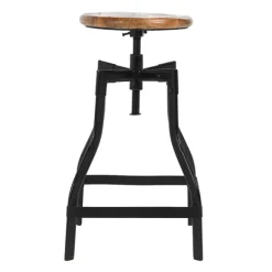 Kirkland's Home Backless Mango Wood Adjustable Bar Stool- Bar Stools & Counter Height Stools
