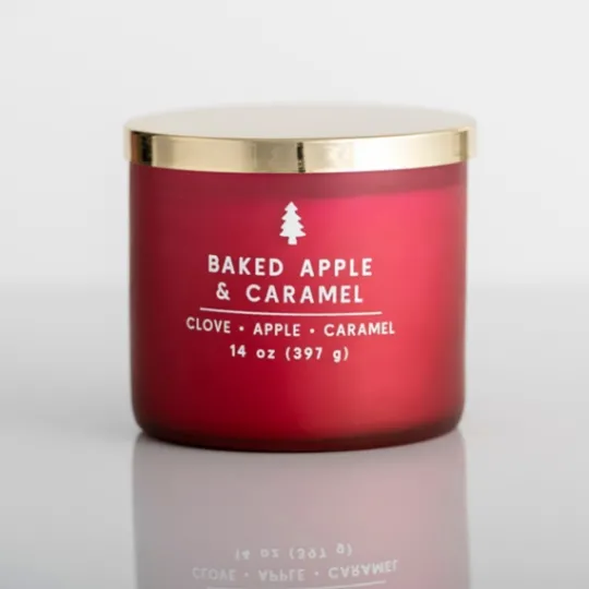 Kirkland's Home Baked Apple And Caramel Triple Wick Jar Candle- Candles