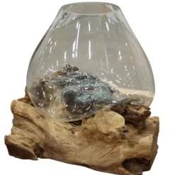 Kirkland's Home Bali Glass And Driftwood Bowl- Decorative Bowls & Jars