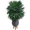 Kirkland's Home Bamboo Palm With Gray Planter Stand, 3 Ft.- Trees & Topiaries