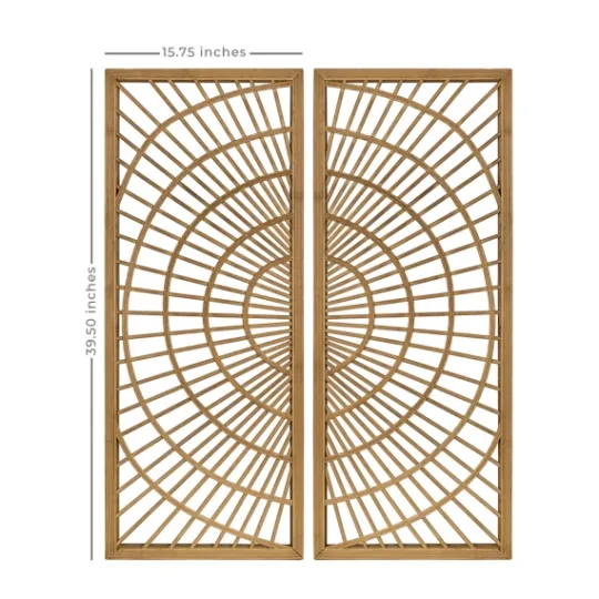 Kirkland's Home Bamboo Sunburst 2-Pc. Wall Panels- Wall Plaques