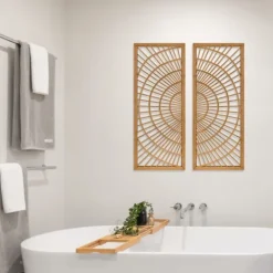 Kirkland's Home Bamboo Sunburst 2-Pc. Wall Panels- Wall Plaques