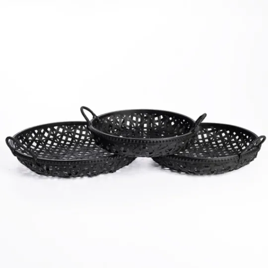 Kirkland's Home Bamboo Woven Trays, Set Of 3- Decorative Trays