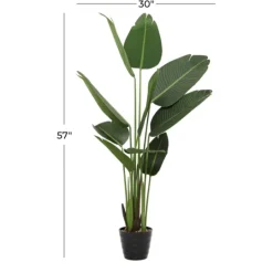 Kirkland's Home Banana Tree In Ribbed Rock Planter- Trees & Topiaries