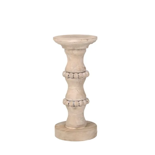 Kirkland's Home Banded Bead Wood Candle Holder, 11 In.- Candle Holders