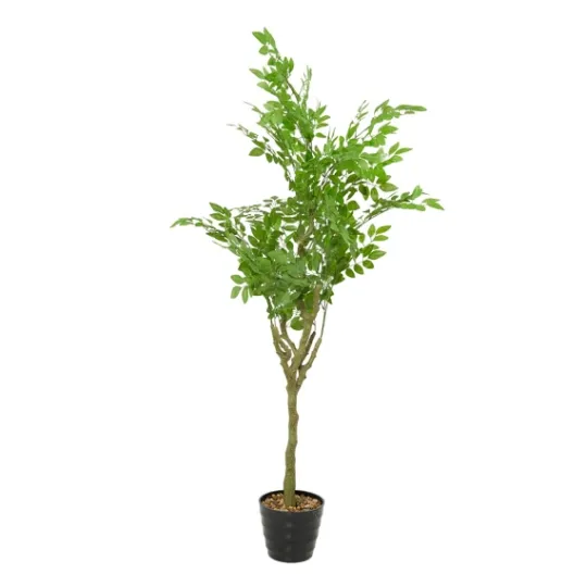 Kirkland's Home Banyan Tree In Ribbed Rock Planter- Trees & Topiaries