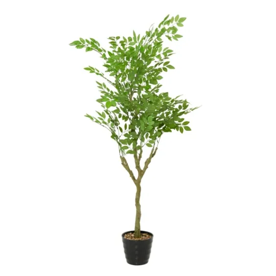 Kirkland's Home Banyan Tree In Ribbed Rock Planter- Trees & Topiaries