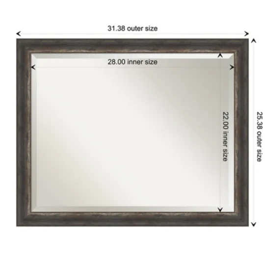 Kirkland's Home Bark Rustic Char Frame Beveled Mirror- Decorative Mirrors
