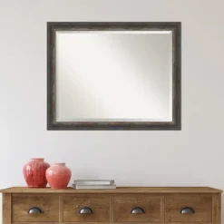 Kirkland's Home Bark Rustic Char Frame Beveled Mirror- Decorative Mirrors