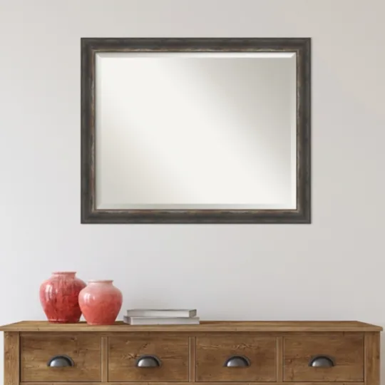 Kirkland's Home Bark Rustic Char Frame Beveled Mirror- Decorative Mirrors