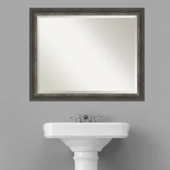 Kirkland's Home Bark Rustic Char Frame Beveled Mirror- Decorative Mirrors