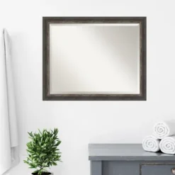 Kirkland's Home Bark Rustic Char Frame Beveled Mirror- Decorative Mirrors
