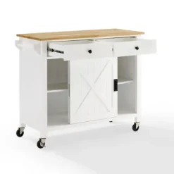 Kirkland's Home Barn Door Kitchen Cart- Kitchen Islands & Bar Carts