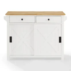 Kirkland's Home Barn Door Kitchen Cart- Kitchen Islands & Bar Carts