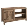 Kirkland's Home Barn Door Rustic Oak Tv Stand With Open Shelves- Tv Stands & Media Consoles