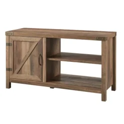 Kirkland's Home Barn Door Rustic Oak Tv Stand With Open Shelves- Tv Stands & Media Consoles