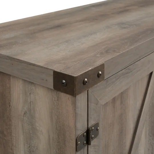 Kirkland's Home Barn Door Wash Tv Stand With Open Shelves- Tv Stands & Media Consoles