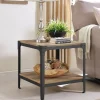 Kirkland's Home Barnwood Angle Iron Accent Tables, Set Of 2- Nightstands