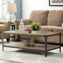 Kirkland's Home Barnwood Angle Iron Coffee Table- Coffee Tables