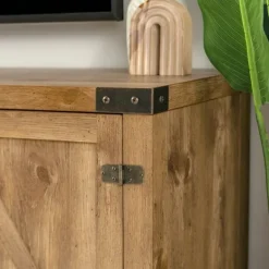 Kirkland's Home Barnwood Barn Doors Tv Stand- Tv Stands & Media Consoles