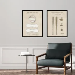 Kirkland's Home Baseball Patents Framed Art Prints, Set Of 2- Framed Art