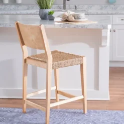Kirkland's Home Basketweave Seat Counter Stools, Set Of 2- Bar Stools & Counter Height Stools