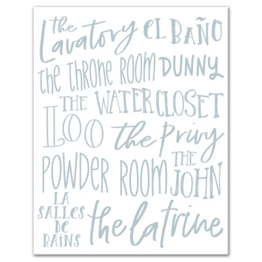 Kirkland's Home Bathroom Names Canvas Art Print- Wall Quotes & Signs