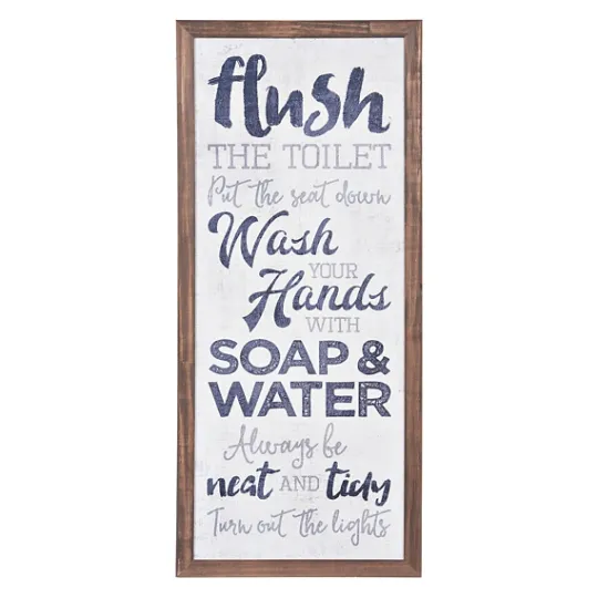 Kirkland's Home Bathroom Rules Typography Wall Plaque- Wall Quotes & Signs