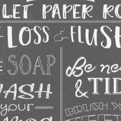 Kirkland's Home Bathroom Rules Wrapped Canvas Art Print- Wall Quotes & Signs