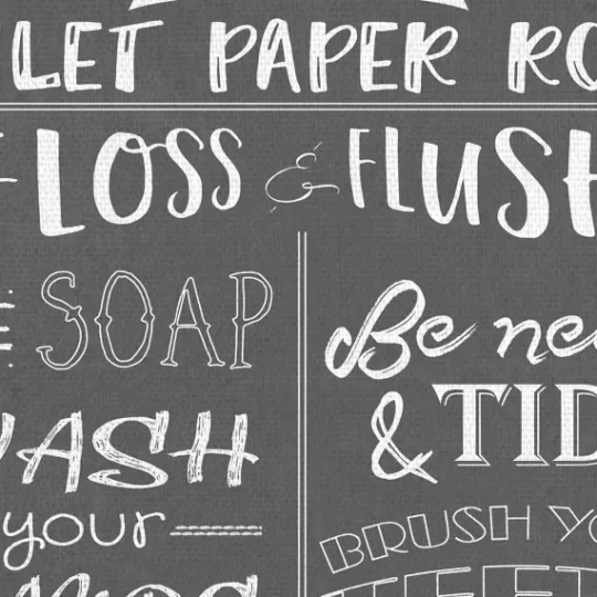 Kirkland's Home Bathroom Rules Wrapped Canvas Art Print- Wall Quotes & Signs