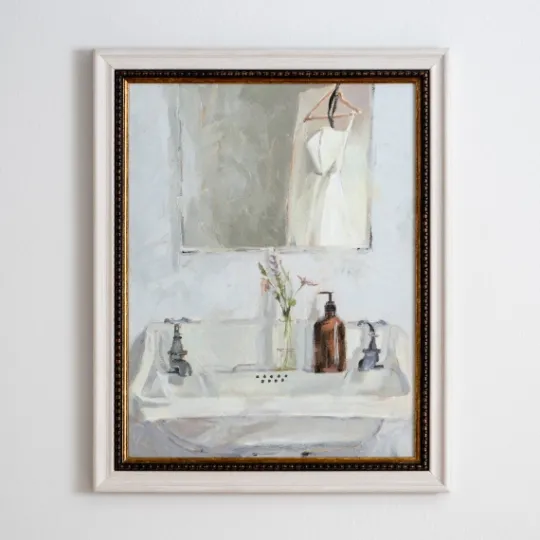 Kirkland's Home Bathroom Scene Framed Art Print- Framed Art