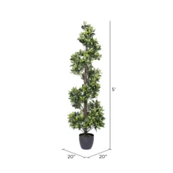 Kirkland's Home Bay Leaf Spiral Potted Tree, 60 In.- Trees & Topiaries