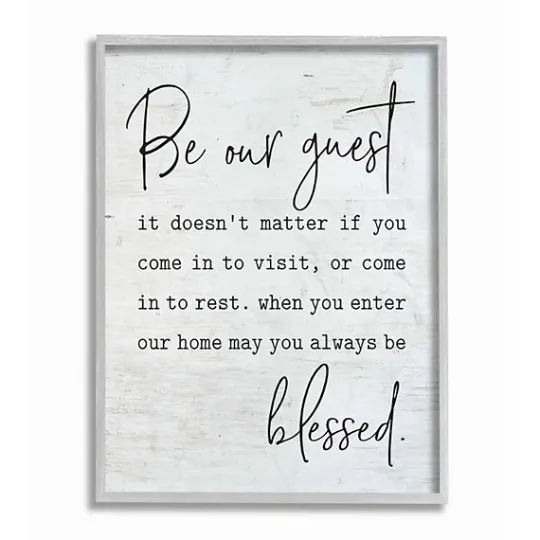 Kirkland's Home Be Our Guest Framed Wall Plaque- Wall Quotes & Signs