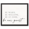 Kirkland's Home Be Warm Be Welcome Framed Canvas Art Print- Wall Quotes & Signs