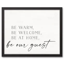 Kirkland's Home Be Warm Be Welcome Framed Canvas Art Print- Wall Quotes & Signs